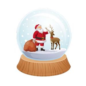 Santa and Reindeer Snowglobe